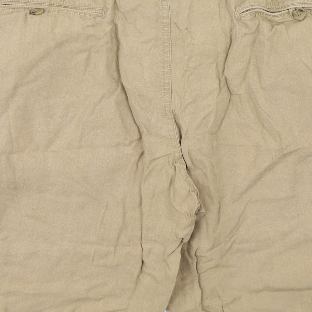 Marks and Spencer Mens Beige  Linen Chino Shorts Size 44 L12 in Regular