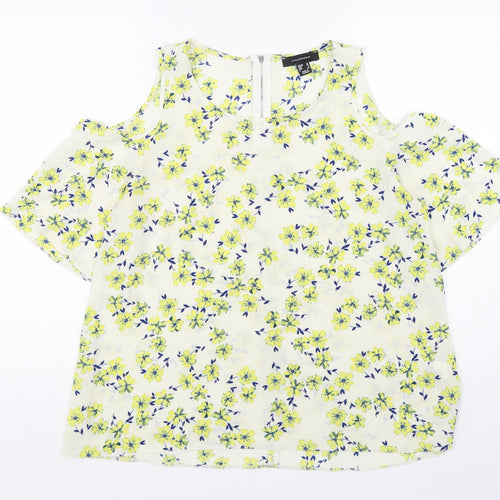 Atmosphere Womens Multicoloured Floral Polyester Basic Blouse Size 12 Round Neck