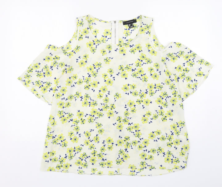 Atmosphere Womens Multicoloured Floral Polyester Basic Blouse Size 12 Round Neck