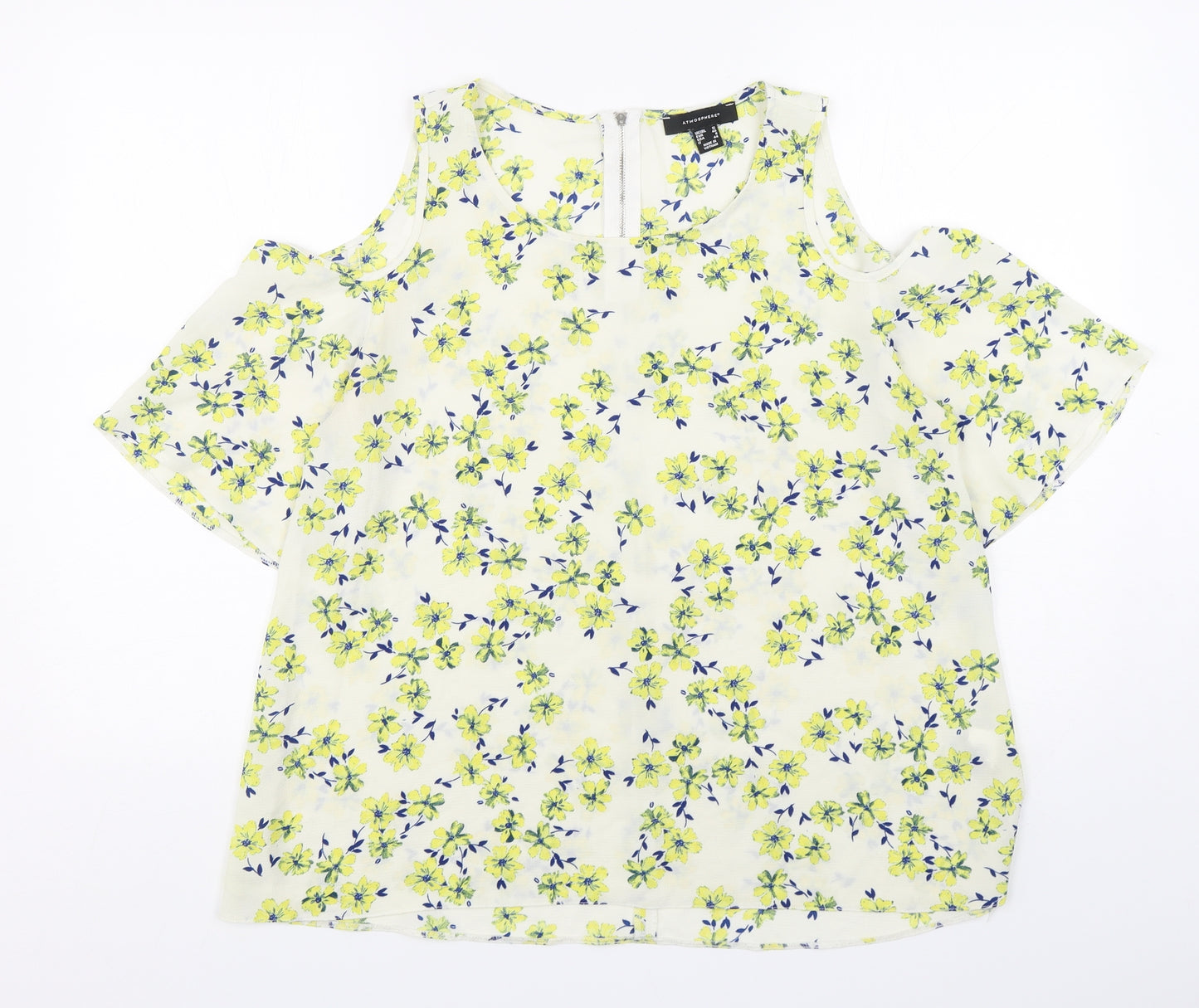 Atmosphere Womens Multicoloured Floral Polyester Basic Blouse Size 12 Round Neck