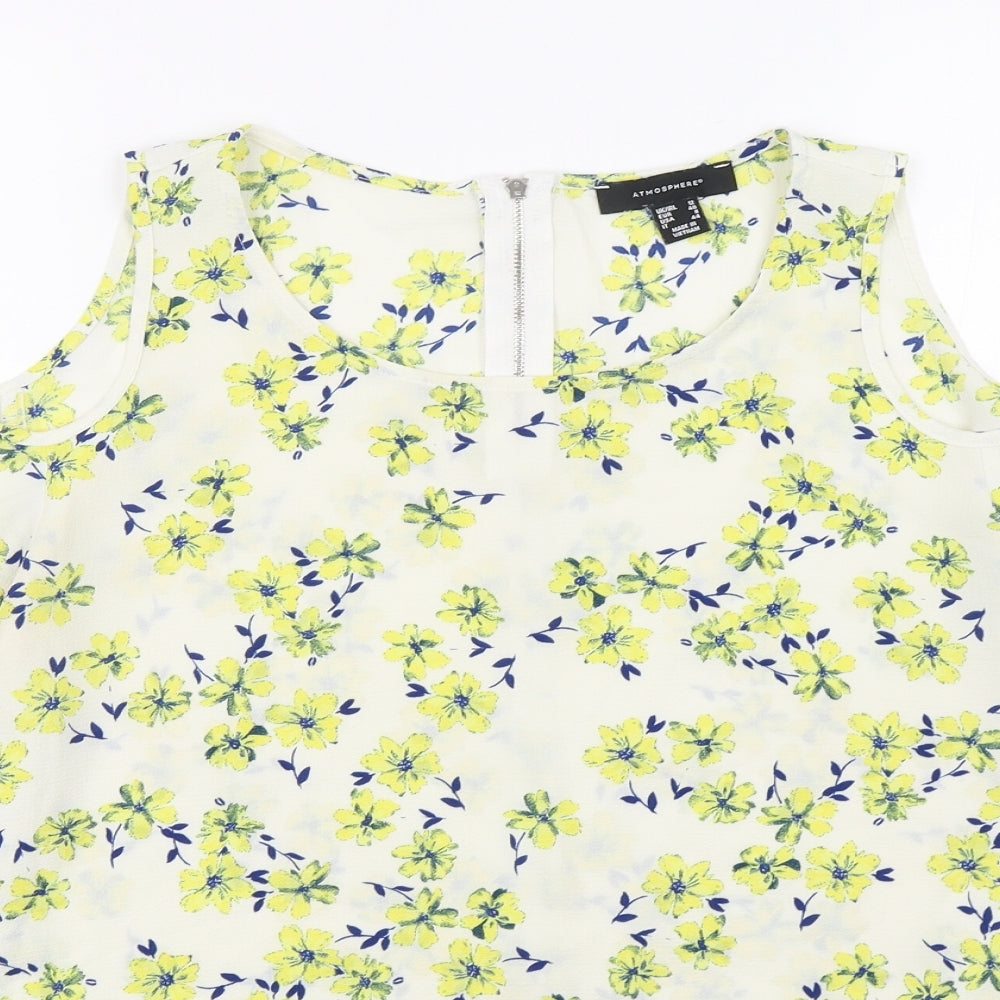 Atmosphere Womens Multicoloured Floral Polyester Basic Blouse Size 12 Round Neck