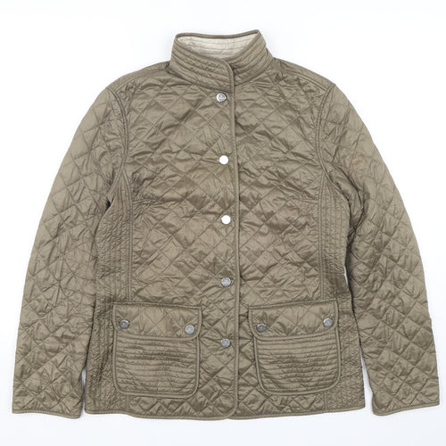 Basler  Womens Green   Quilted Jacket Size 10  Snap