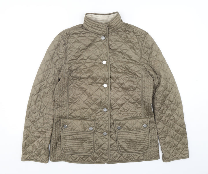 Basler  Womens Green   Quilted Jacket Size 10  Snap