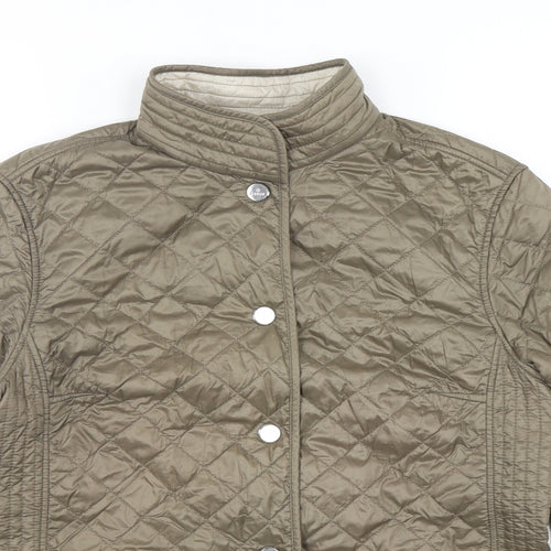 Basler  Womens Green   Quilted Jacket Size 10  Snap