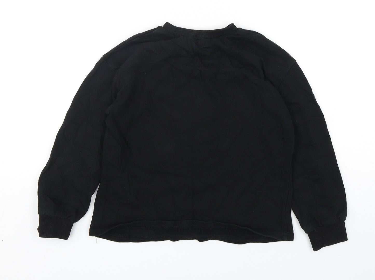 Shein  Girls Black  Cotton Pullover Sweatshirt Size 9 Years  Pullover