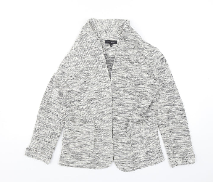 New Look Womens Grey Cotton Jacket Blazer Size 8