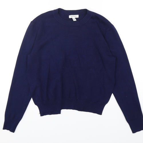 Wild Flower  Womens Blue Round Neck  Viscose Pullover Jumper Size M