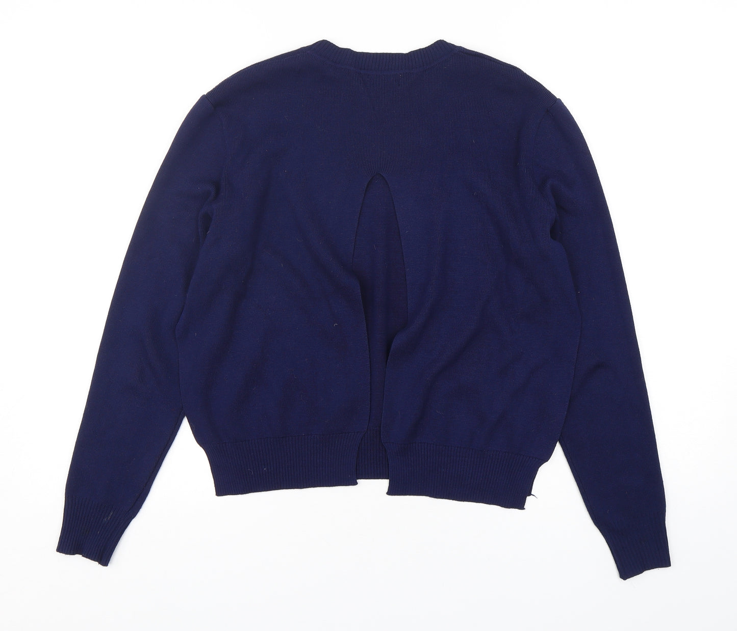 Wild Flower  Womens Blue Round Neck  Viscose Pullover Jumper Size M