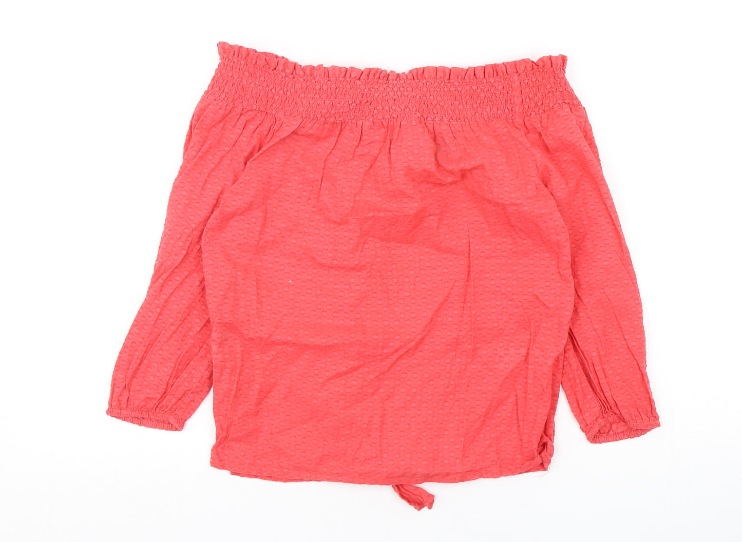Primark Womens Pink  Cotton Basic Blouse Size 6 Boat Neck