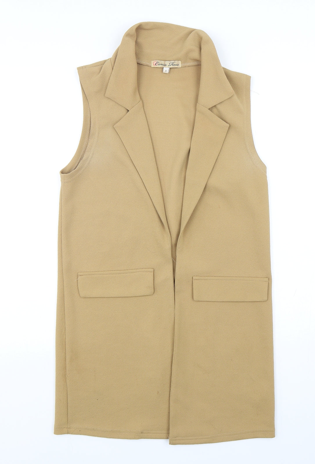 Cameo Rose Womens Beige  Polyester Jacket Blazer Size 8