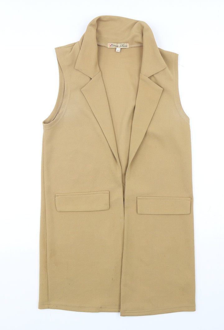 Cameo Rose Womens Beige  Polyester Jacket Blazer Size 8