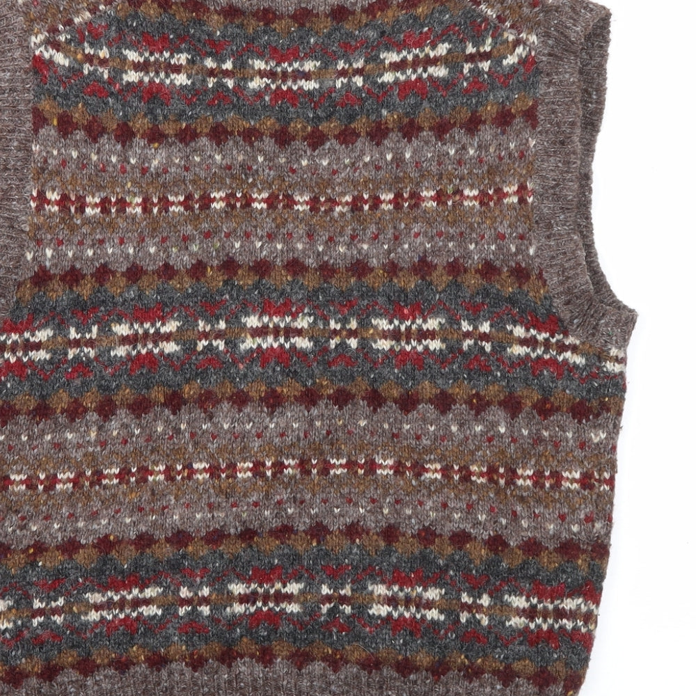 French Connection Womens Brown V-Neck  Acrylic Cardigan Jumper Size S