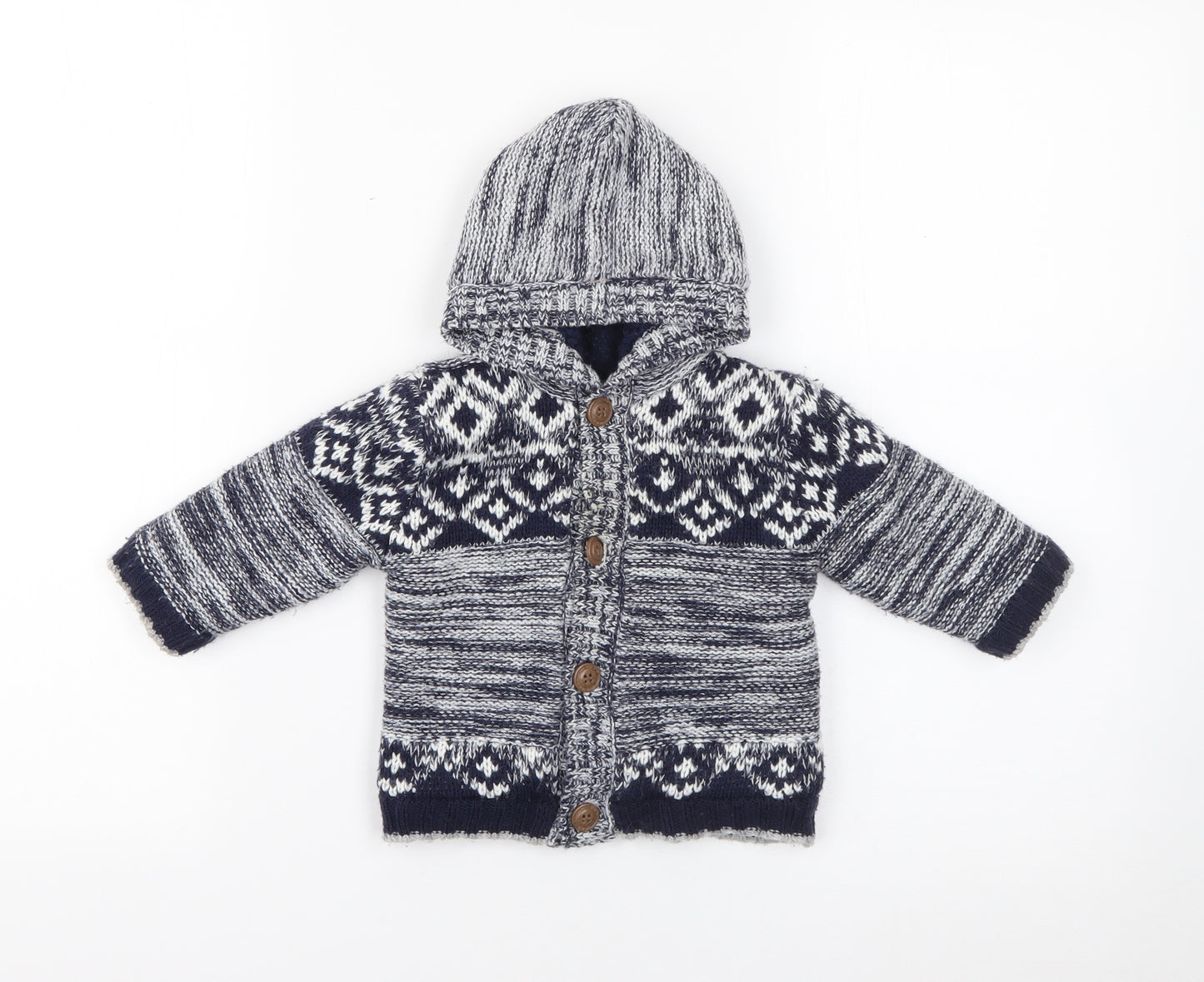 George Baby Blue  Acrylic Cardigan Jumper Size 6-9 Months  Button