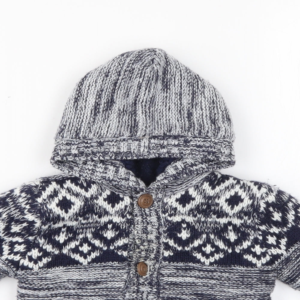 George Baby Blue  Acrylic Cardigan Jumper Size 6-9 Months  Button