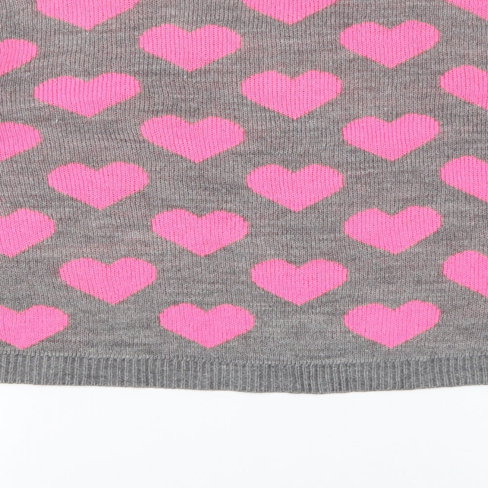 H&M Womens Grey Scoop Neck  Acrylic Pullover Jumper Size M