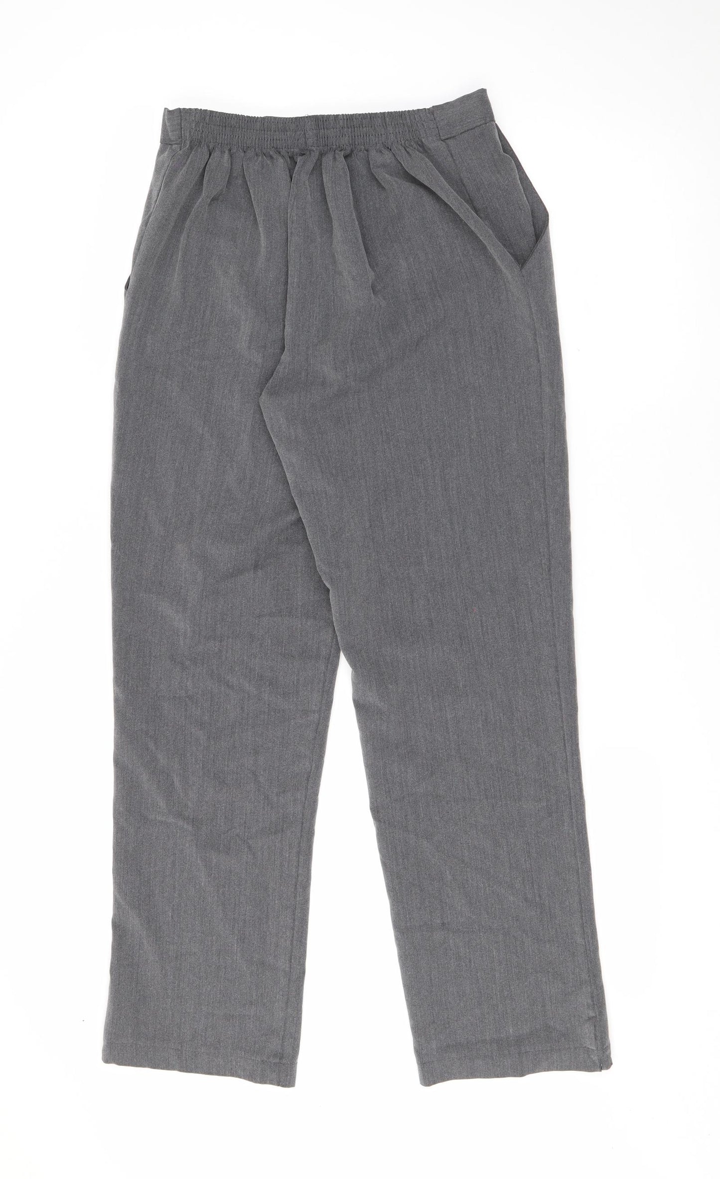 Preworn Womens Grey  Polyester Trousers  Size 14 L26.5 in Regular