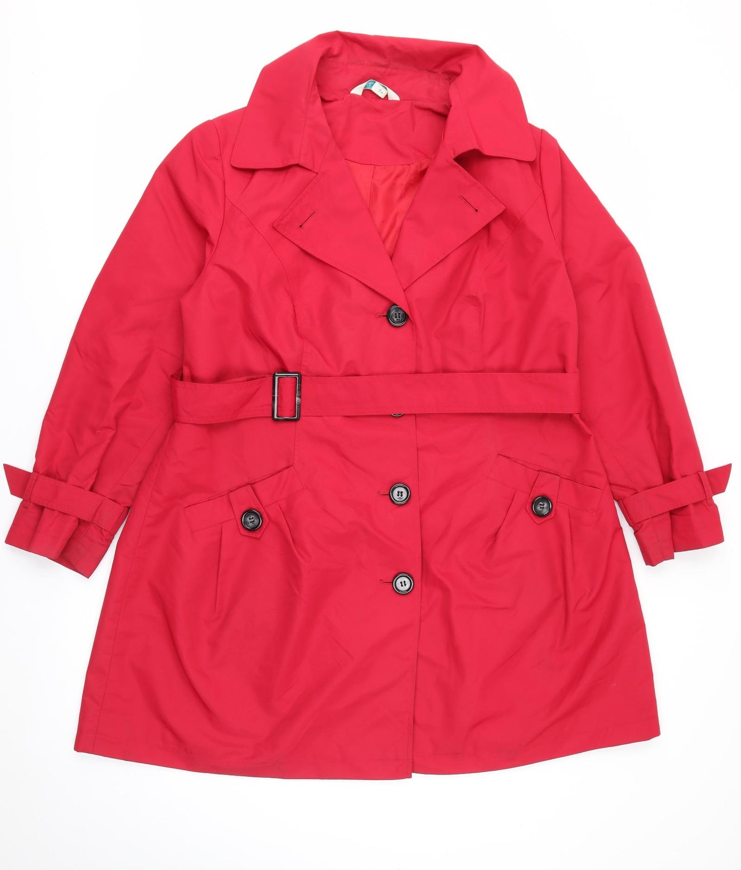Marks and Spencer Womens Red   Trench Coat Coat Size 18  Button