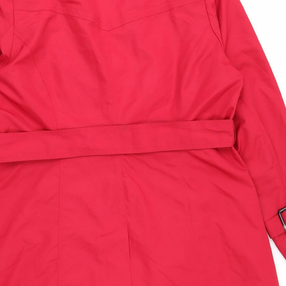 Marks and Spencer Womens Red   Trench Coat Coat Size 18  Button