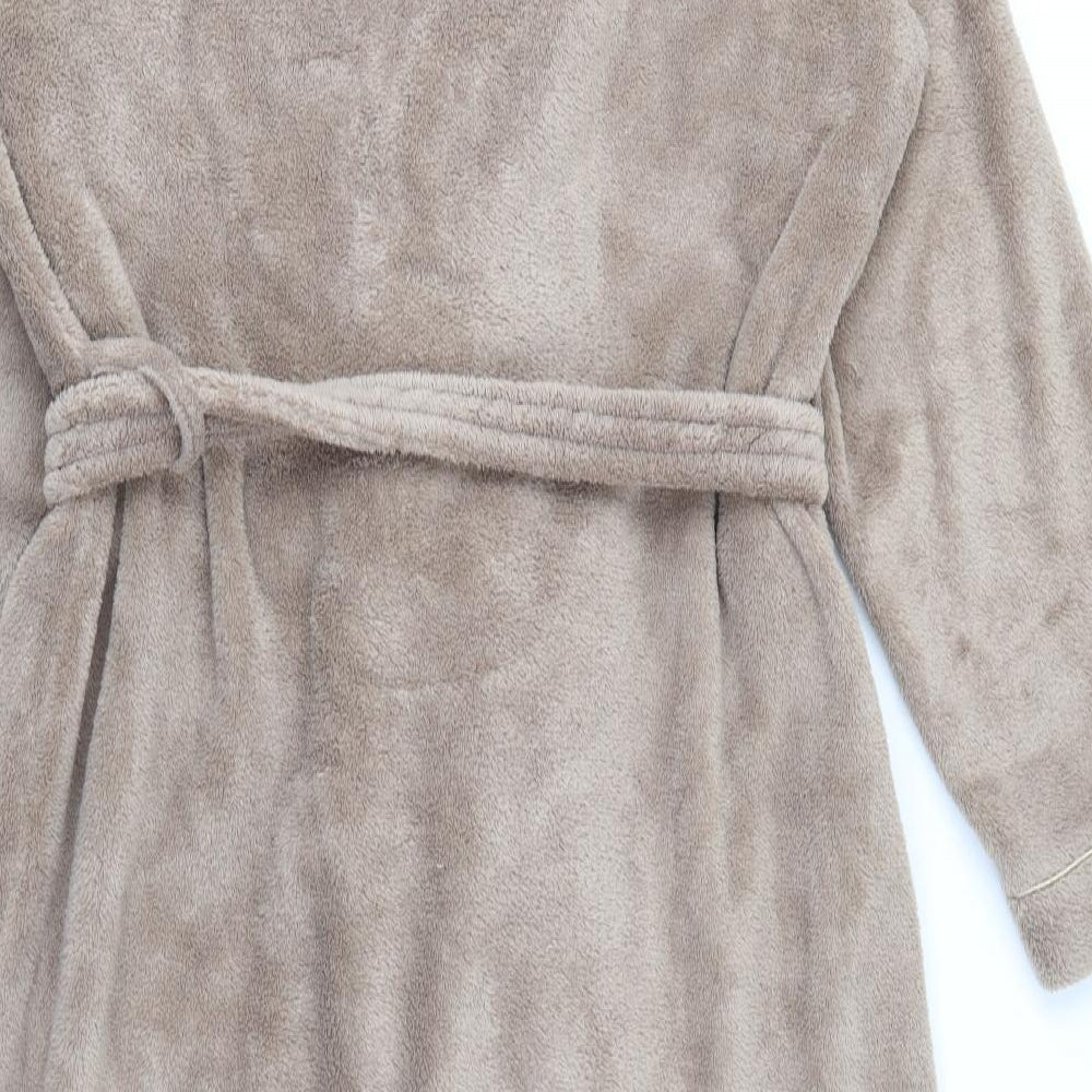 Preworn Womens Brown  Polyester Top Robe Size M  Tie