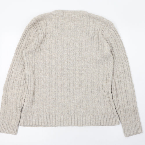 Pure & Natural Womens Brown Round Neck  Acrylic Pullover Jumper Size 12