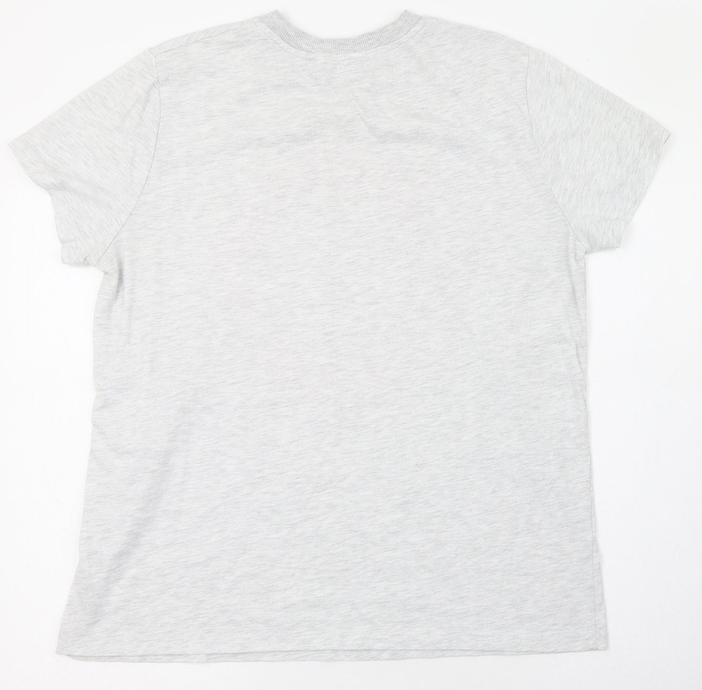 Primark Womens Grey  Cotton Basic T-Shirt Size 12 Round Neck - 12-14