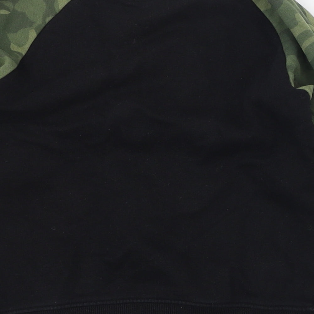 NEXT Boys Black Round Neck Camouflage 100% Cotton Pullover Jumper Size 4-5 Years  Pullover - Dinosaur logo