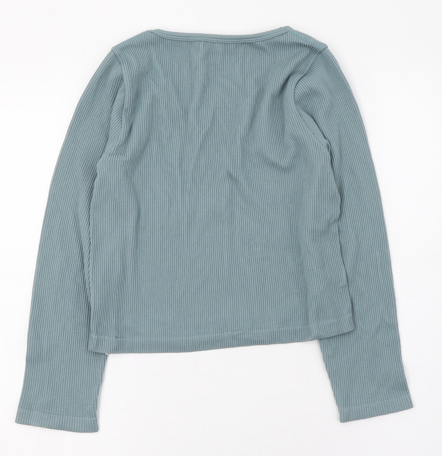 Dunnes Stores Womens Blue  Nylon Basic T-Shirt Size 12 Scoop Neck - 12-14