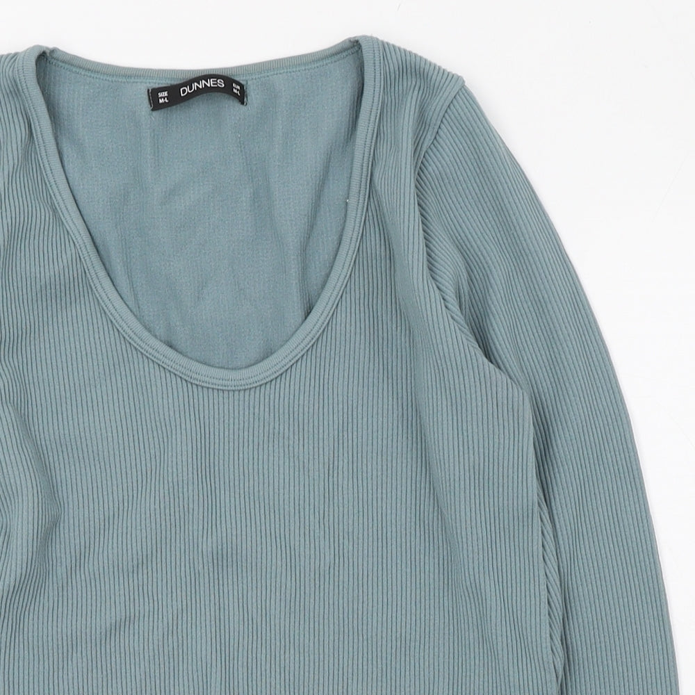 Dunnes Stores Womens Blue  Nylon Basic T-Shirt Size 12 Scoop Neck - 12-14