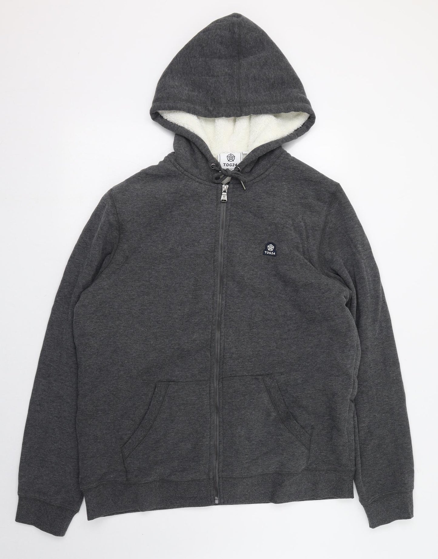 TOG 24 Mens Grey  Cotton Full Zip Hoodie Size XL
