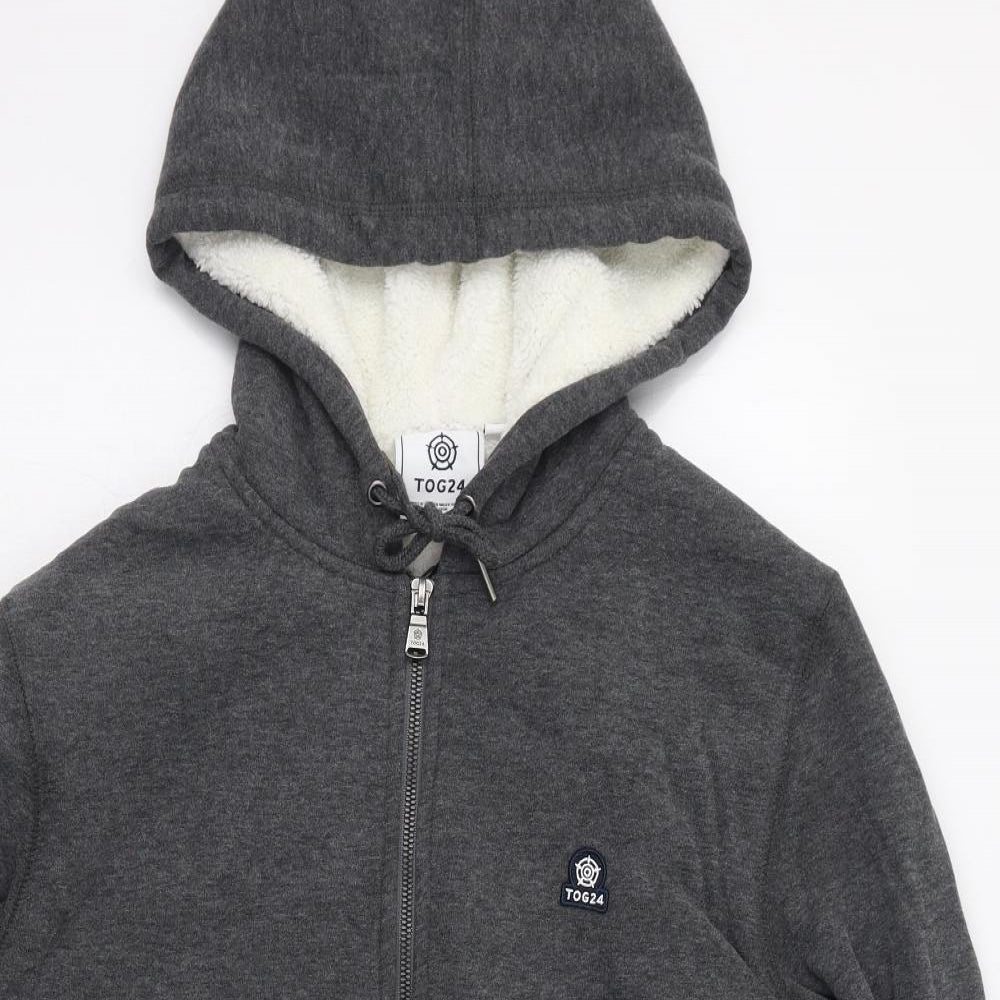 TOG 24 Mens Grey  Cotton Full Zip Hoodie Size XL