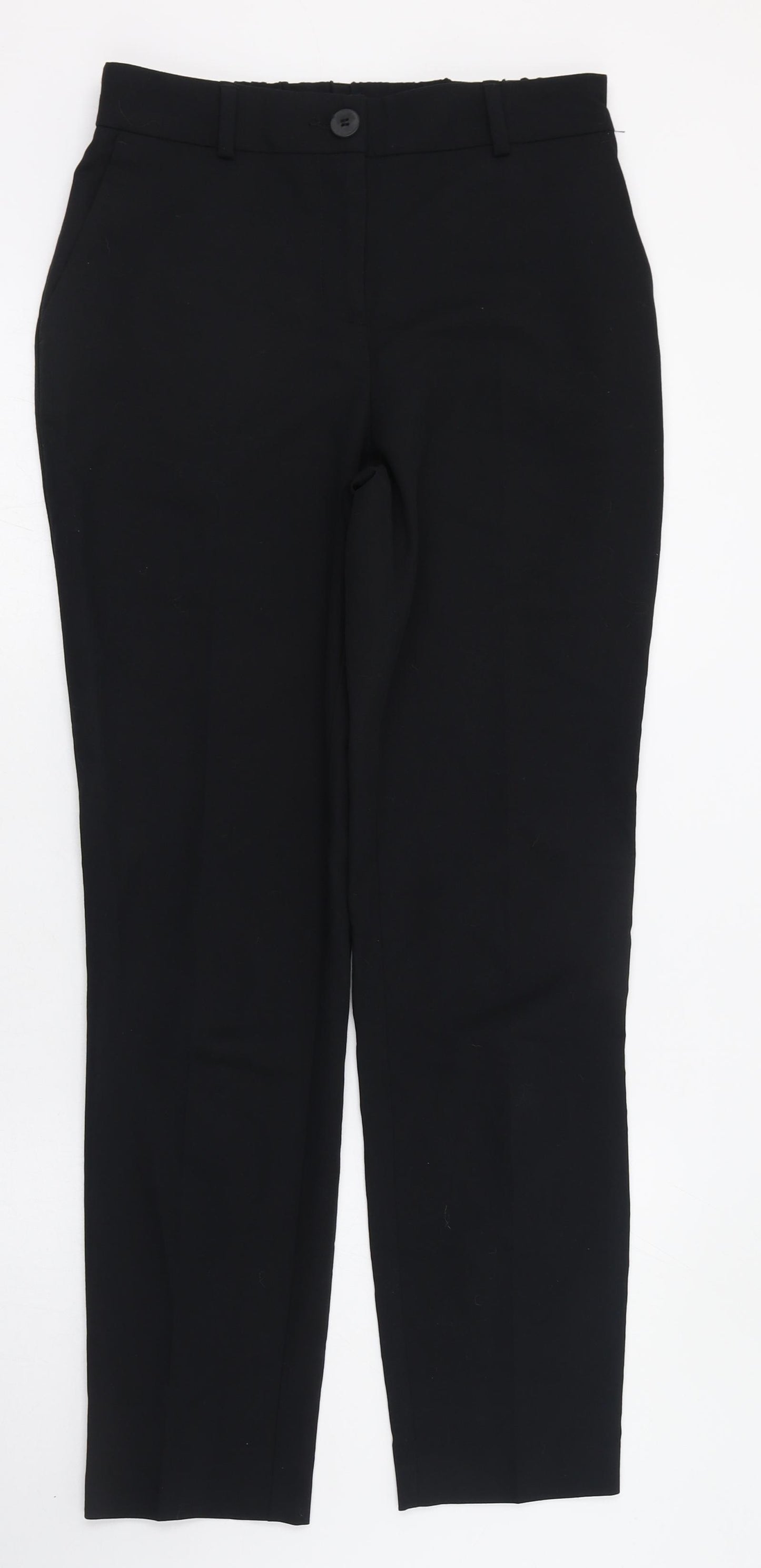 Dunnes Stores Womens Black  Polyester Trousers  Size 8 L28 in Regular Zip