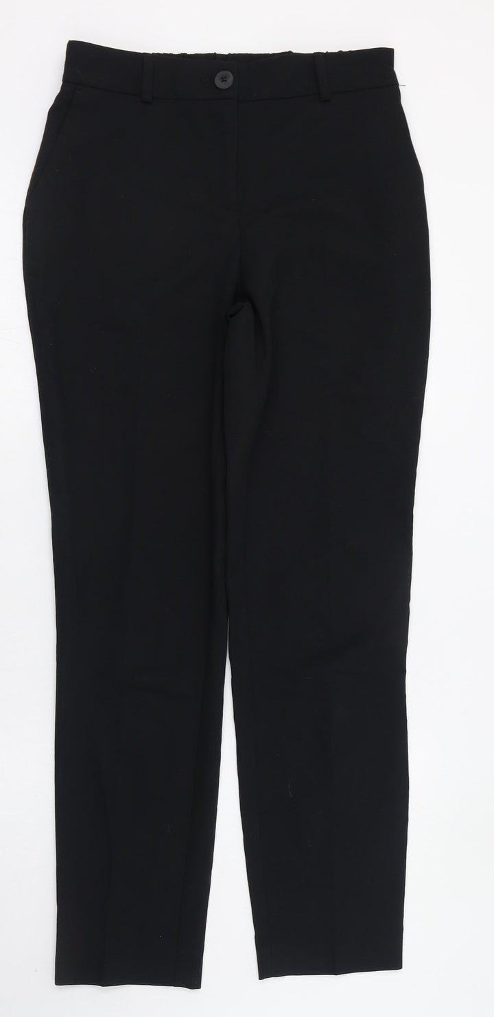 Dunnes Stores Womens Black  Polyester Trousers  Size 8 L28 in Regular Zip