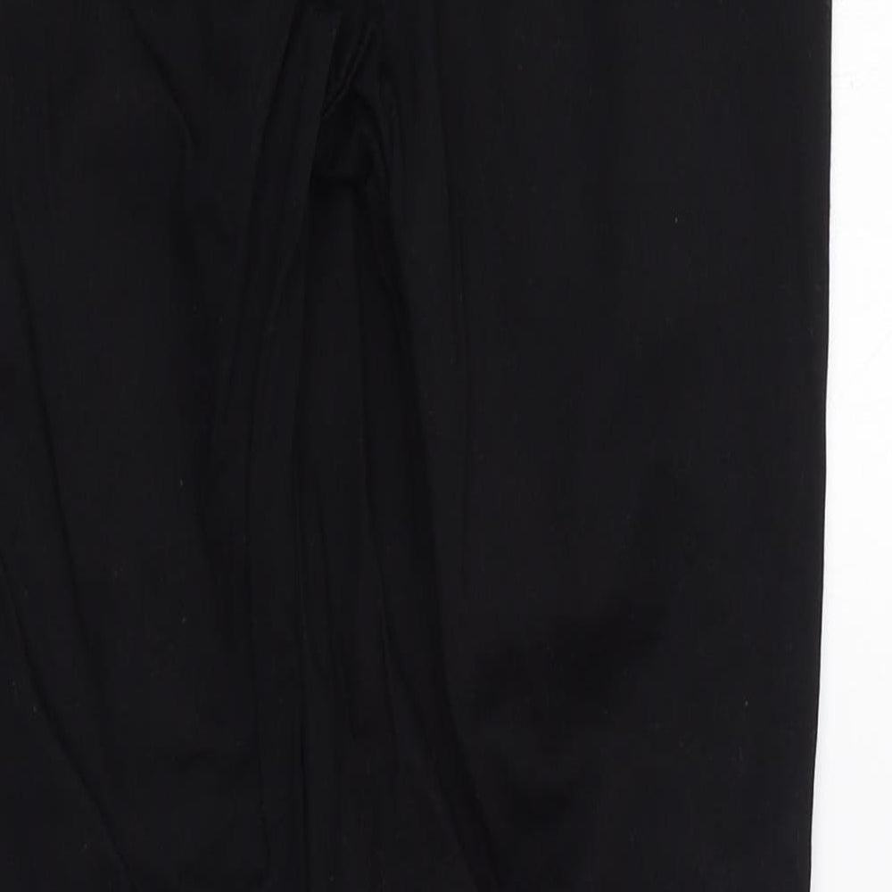 Oasis Womens Black  Cotton Chino Trousers Size 8 L28 in Regular Zip