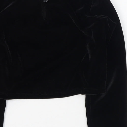 Dunnes Stores Girls Black  Polyester Basic T-Shirt Size 5 Years Round Neck Button