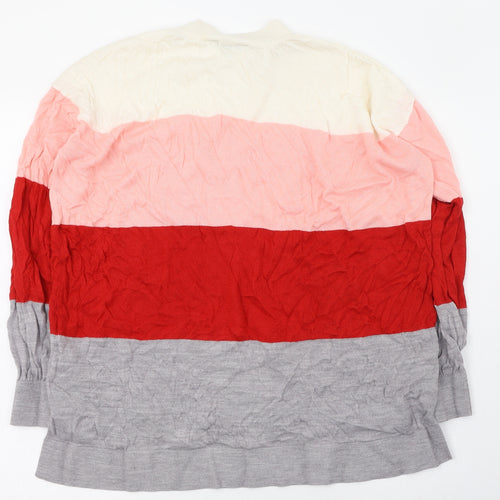 Dorothy Perkins Womens Multicoloured Round Neck Striped Acrylic Pullover Jumper Size 14