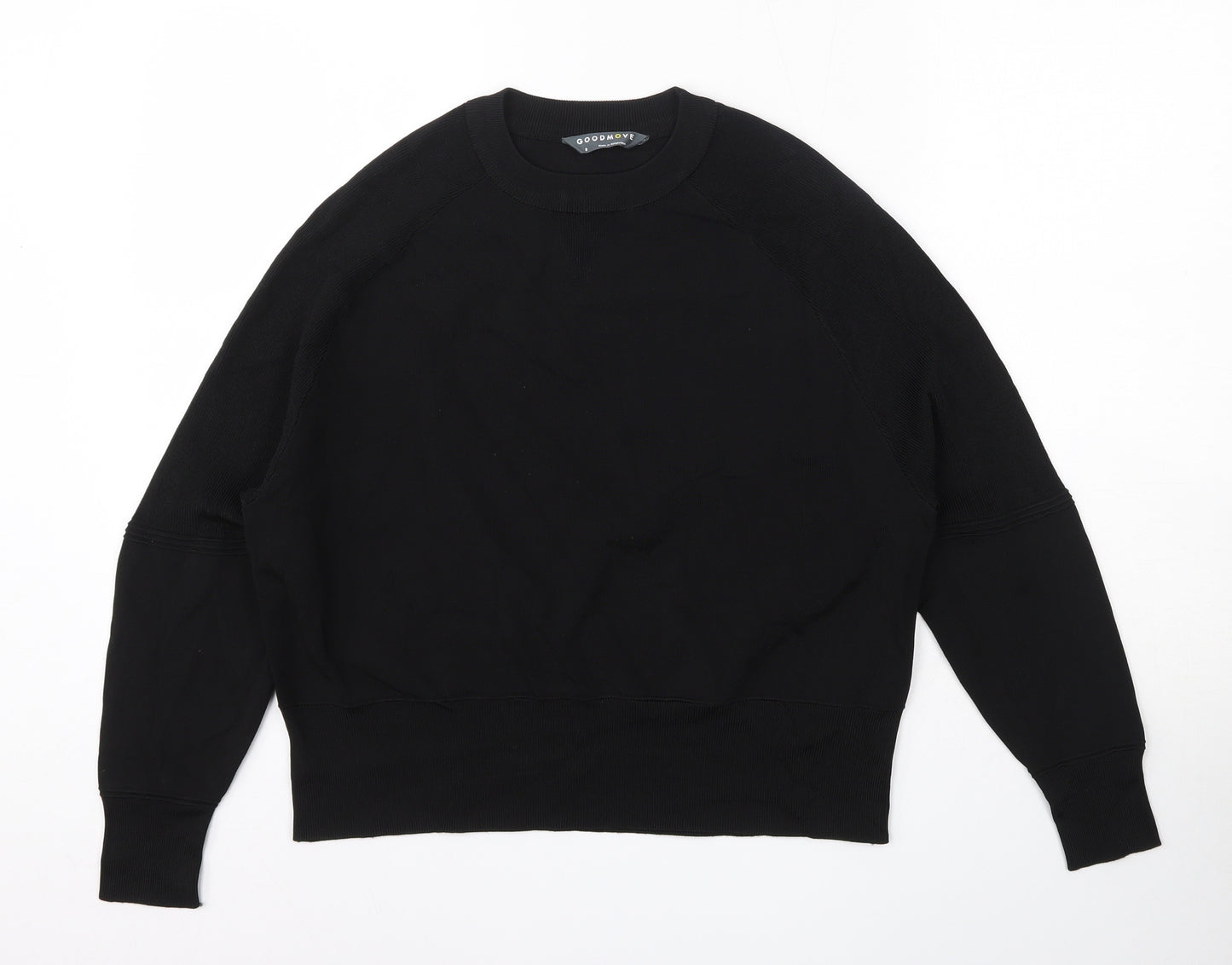 Marks and Spencer Womens Black Round Neck  Viscose Pullover Jumper Size 8