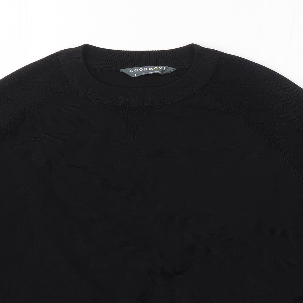 Marks and Spencer Womens Black Round Neck  Viscose Pullover Jumper Size 8
