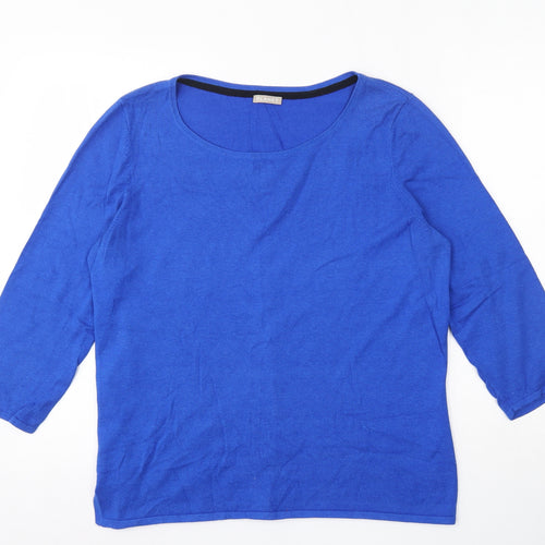 Planet Womens Blue Round Neck  Viscose Pullover Jumper Size M