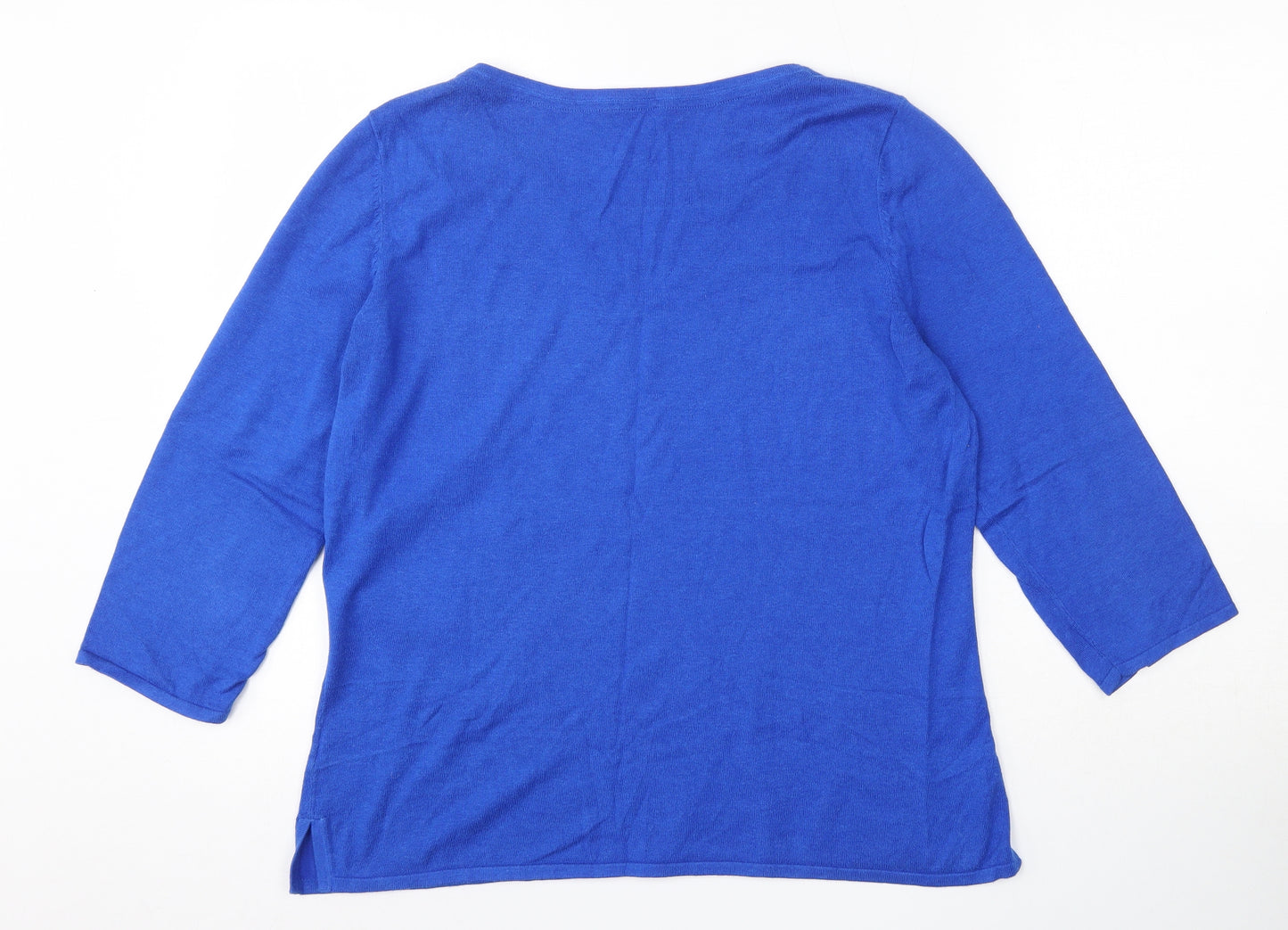 Planet Womens Blue Round Neck  Viscose Pullover Jumper Size M