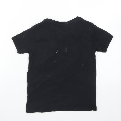 George Boys Black  Cotton Basic T-Shirt Size 4-5 Years Crew Neck  - Hype