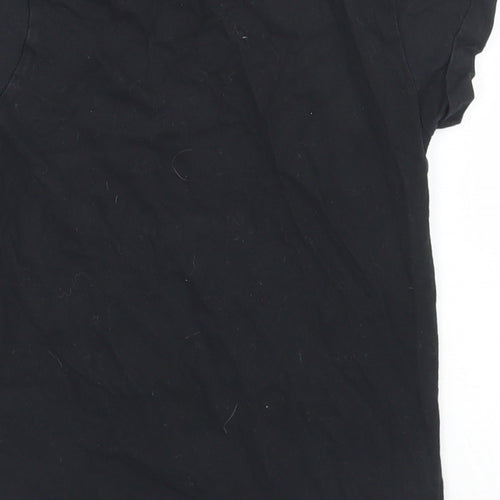 Primark Girls Black  Cotton Basic T-Shirt Size 8-9 Years Round Neck  - Squad