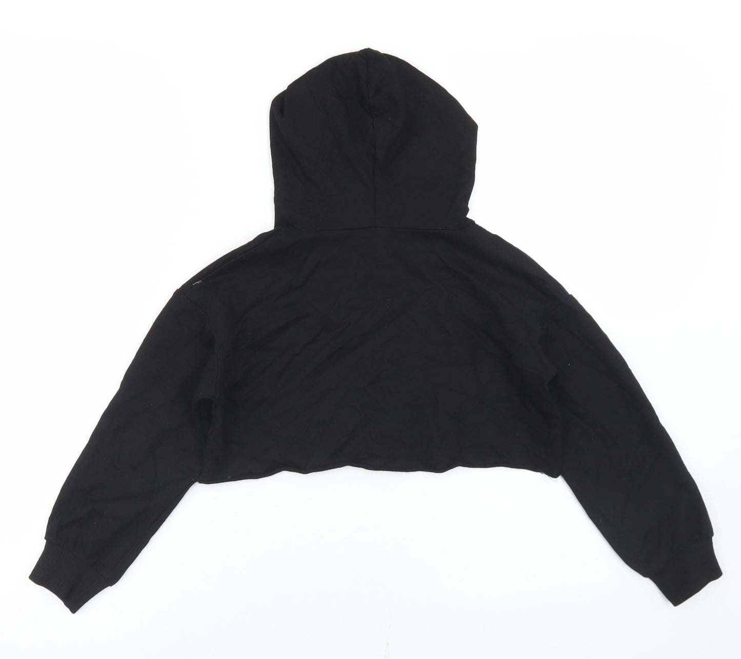SheIn Girls Black  Cotton Pullover Hoodie Size 6 Years   - Cropped