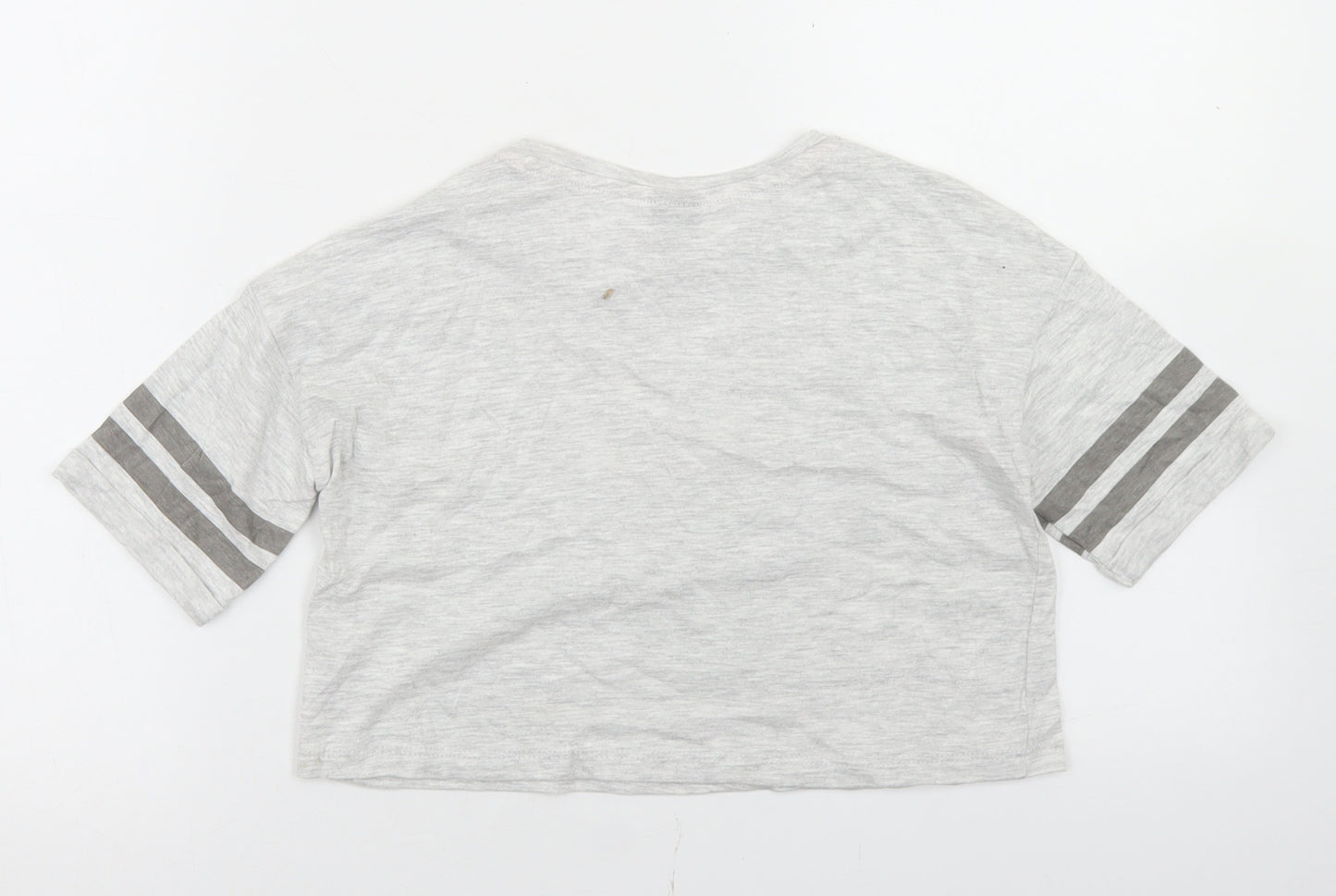 Pep & Co Girls Grey  Cotton Cropped T-Shirt Size 7-8 Years Round Neck  - Minnie Mouse