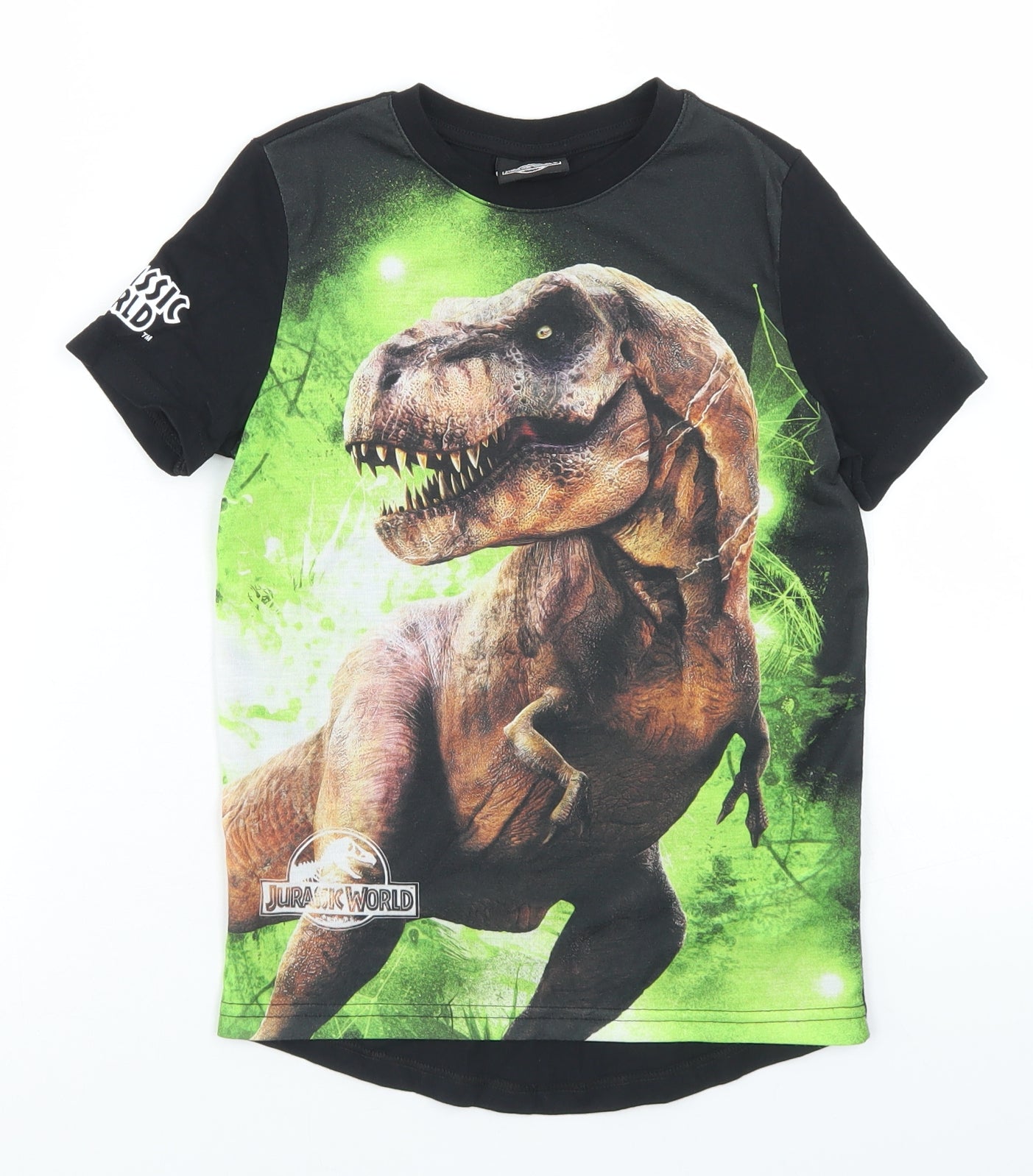 F&F Boys Black  Polyester Basic T-Shirt Size 6-7 Years Crew Neck  - Jurassic World