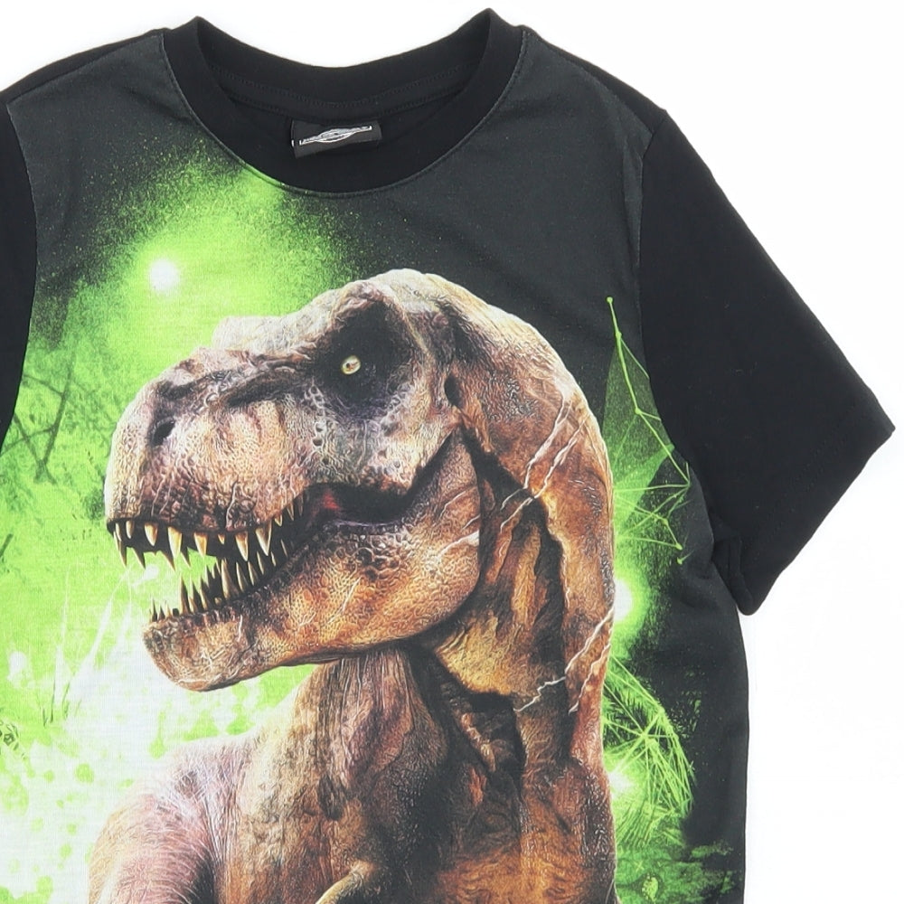 F&F Boys Black  Polyester Basic T-Shirt Size 6-7 Years Crew Neck  - Jurassic World
