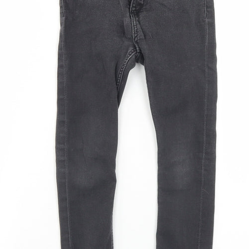 &Denim Girls Black  Cotton Skinny Jeans Size 5-6 Years  Regular Snap