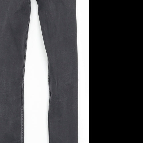 &Denim Girls Black  Cotton Skinny Jeans Size 5-6 Years  Regular Snap