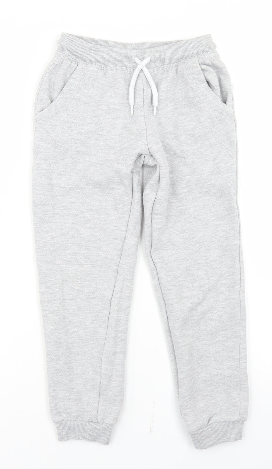 Primark Girls Grey  Cotton Jogger Trousers Size 6-7 Years  Regular Drawstring