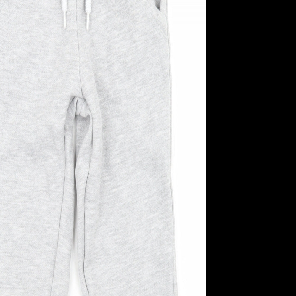 Primark Girls Grey  Cotton Jogger Trousers Size 6-7 Years  Regular Drawstring