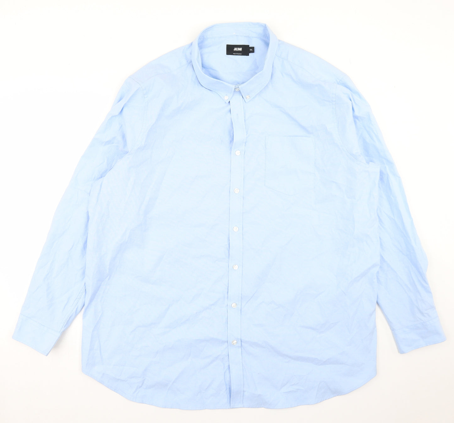 Jacamo Mens Blue  Cotton  Button-Up Size 3XL Collared Button